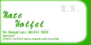 mate wolfel business card